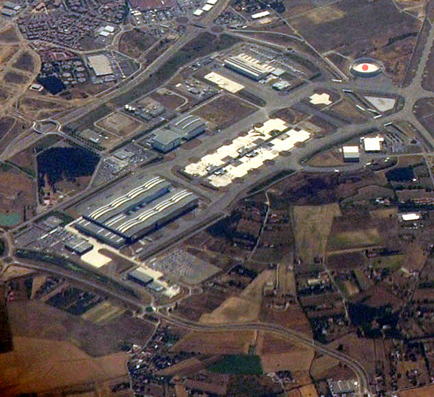 Airport image from a bird's eye view